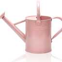 Ausluru Metal Watering Can with Removable Spout, Galvanized Watering Can, Perfect for Indoor Use and for Outdoor Use (1 Gallaon, Pink)