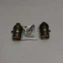 Lamp Socket with Push ON/Off Switch,Medium Screw Push Socket,Floor and Table Lamp Switch Parts,Twist Knob Light Socket Replacement,UL Listed (Antique Brass, 2)