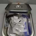 Cat Water Fountain Stainless Steel, 4L/135oz Pet Fountain, Automatic Dog Drinking Dispenser with Water Level Window, Filter, Quiet Pump, Silver