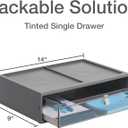 Pendaflex Stackable Drawer, Durable Plastic, Silicon Handles, Tinted Drawers, Single, Gray, 14" x 9" x 3.5", Large, 1 Piece (41794)