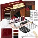 Leather Working Kit-Leather Crafting Tools with Cowhide and Paint Set-Men's Wallet DIY Kit-Hobbies for Women and Men-Art and Crafts for Adults- Birthday Gift for Men,Dad,Boyfriend,Husband