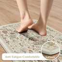 KIMODE Anti Fatigue Kitchen Mats 17"x47"+17"x29", Vibrant Floral Kitchen Rugs Sets of 2, Cushioned Non Skid Kitchen Mats for Floor, Comfort Kitchen Floor Mats for Sink Laundry Desk Beige