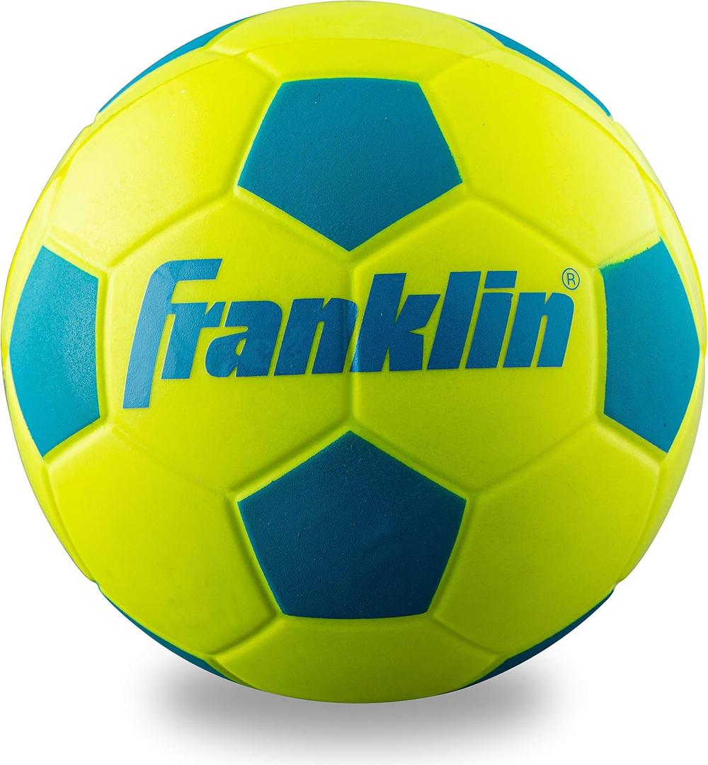 Franklin Sports Kids Foam Soccer Ball - Mini Soft Foam Youth Soccer Ball - Indoor + Outdoor Toy Soccer Ball for Kids - Probrite 6.5" Mini Foam Ball - Soft Backyard + Practice Toy Ball - Yellow