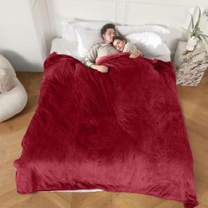 Heated Blanket Electric Blanket King Size, Super Soft Cozy Upgraded Polyester Fast Heating Blanket Dual Control with 5 Heating Levels & 10 Hours Auto Off, Machine Washable, 100" x 90", Burgundy