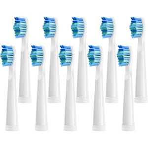 10 Pack Toothbrush Replacement Heads Compatible with Fairywill FW-D1/ D3/ D7/ D8/ 507/ 508/ 551/ 917/ 959, ATMOKO, Gloridea, Sboly, WOVIDA, YUNCHI Sonic Electric Toothbrushes - White