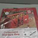 ZOBER Large Christmas Ornament Storage Box - Stores 128 3" Ornaments, With Dividers - Ornament Organizer Storage Box, Durable Christmas Containers Holder - Extra Pockets, Dual Zipper - Red