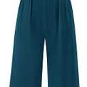 PRETTYGARDEN Summer Jumpsuits for Women Dressy 2026 Fashion Ruffle Cap Sleeve Romper Crew Neck Rib Knit One Piece Outfits (Medium, Lake Blue)