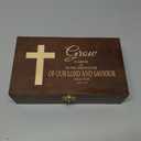 CroBlissful First Communion Wooden Box Keepsake Baptism Memory Box Gift 8.6 x 5.1 x 2.4 Inches First Holy Communion Jewelry Storage for Baptism Memory Keepsake(Cross)
