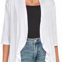 Argstar Women's 3/4 Sleeve Cardigan (White, XXXL)