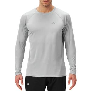 NAVISKIN Men's Rash Guard Shirts UPF 50+ Sun Protection Long Sleeve Shirts Quick Dry Lightweight (X-Large, Grey)