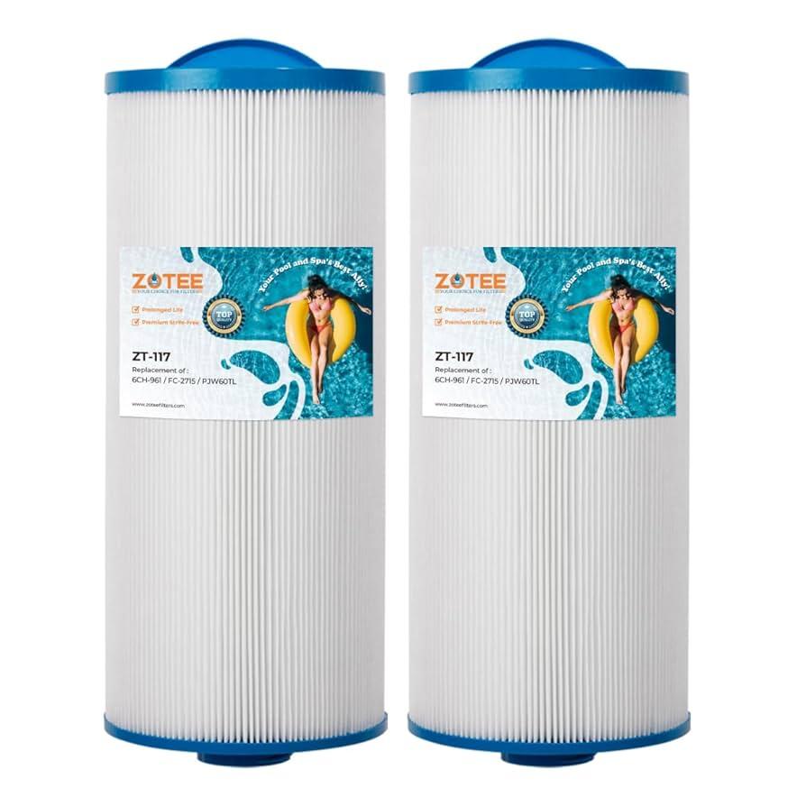 ZOTEE Spa Filter Replaces PAS-1342, Jacuzzi J300, 6541-383, Darlly 60605,PJW60TL, Filbur FC-2715, 6CH-961, PJW60TL-OT-F2S, Hot Tub Filter, 2 Pack
