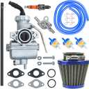 PZ20 Carburetor Carb Air filter Fuel Line Kit for 50cc-125cc Taotao ATA-110B 125D Boulder B1 T-Force Coolster Apollo kazuma Kids ATV Four Wheeler XR70 XR80 CRF70 CRF80F Dirt Pit bike (BLUE)