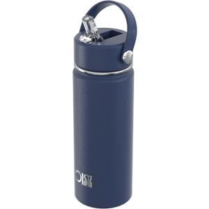 OISIZ 18oz Kids Water Bottle with Straw Lid, Vacuum Insulated Water Bottle 316 Stainless Steel Bottles for Kids for School, Leakproof Water cups, BPA Free and Keep Cold for 24 Hours,Easy to Clean (Navy Blue)