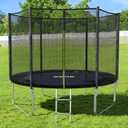 SKOK Trampoline for Kids,400LBS Outdoor Trampoline with Net-ASTM Approved Trampoline for Children and Adults (8FT, Solid Black)