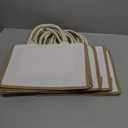 SOUJOY 6 Pack Burlap Tote Bags, Reusable Jute Gift Bags with Handles, Water Resistant Beach Bag, 14.7" x 9.8" x 4.5" Canvas Grocery Shopping Bag for Bridesmaid, DIY, Shopping, Wedding, Christmas