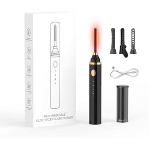 Smiling Shark Heated Eyelash Curler, 360Wand-Style Heated Eyelash Curler Comb with 3 Brush Heads & 3 Temp & 5s Fast HeatingLengthen/Define/Curler 3-in-1 Lash Curler for All Types of Lashes