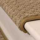 Oak Valley Designs Rounded Bullnose Carpet Stair Treads, Anti Slip Indoor Stair Mats for Wooden Stairs - Style: Bayside Charm, Wood Grain 27" W X 9.75" D (Set of 4)