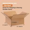 BOX USA 10104 Flat Corrugated Cardboard Box 10" L x 10" W x 4" H, Kraft, For Shipping, Packing and Moving (Pack of 25)