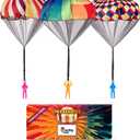 nutty toys Parachute Toys for Kids - Tangle Free Outdoor Flying Parachute Men, Top Indoor & Outside for 3 4 5 6 7 8 9 10 11 12 Year Old, Best Easter Basket Stuffers Idea 2025, Unique Boy & Girl Gifts