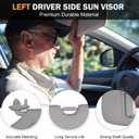 Driver Left Side Sun Visor Without Light Compatible with Honda CRV 2017 2018 2019 2020 2021 2022 Replace 83280-TLA-A12ZB, Gray