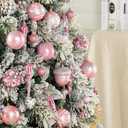 62pcs Pink Christmas Balls Ornaments Set - 3.15" Big Christmas Balls - Shatterproof Plastic Decorative Baubles for Xmas Tree Decor Holiday, Wedding, Party Decoration (Pink)