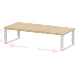 Adjustable Metal Shelving Unit, Stackable & Expendable Storage Rack for Home/Office/Kitchen, Space-Saving，Sturdy&Durable，Easy Assembly（1PACK/Medium/White/Burlywood