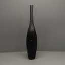 27.5" Tall Modern Floor Vase - Black with Silver Galaxy Ombre Finish - Resin Decorative Vases with Slim Neck & Weighted Base - Large Home Decor Vase for Living Room, Entryway