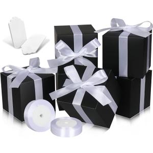 Black Gift Boxes 5x5x5, 30 Pack Paper Gift Boxes with Lids for Gift, Bridesmaid Proposal Box, Cupcake Boxes, Gift Box for Wedding, Birthday, Groomsmen Proposal, Gifts, Packaging, Present
