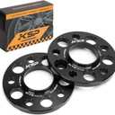 KSP 5x112 to 5x112 Wheel Spacers for Mercedes-Benz, 12mm Hubcentric Wheel Spacer for W204 W208 W209(Rear) W216(Rear) AMG, Forged 5 Lug Tuning Spacer with 66.56mm Hub Bore, 6061T6 Aluminum Black 2PC