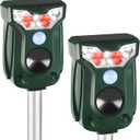 2 Pack Cat Repellent Outdoor Solar Ultrasonic Animal Repeller- Motion Activated Pest Deterrent Device for Cats, Dogs, Raccoons, Deer, Skunks,Rodents, Waterproof Scare Away Raccoon Deterrent Stakes