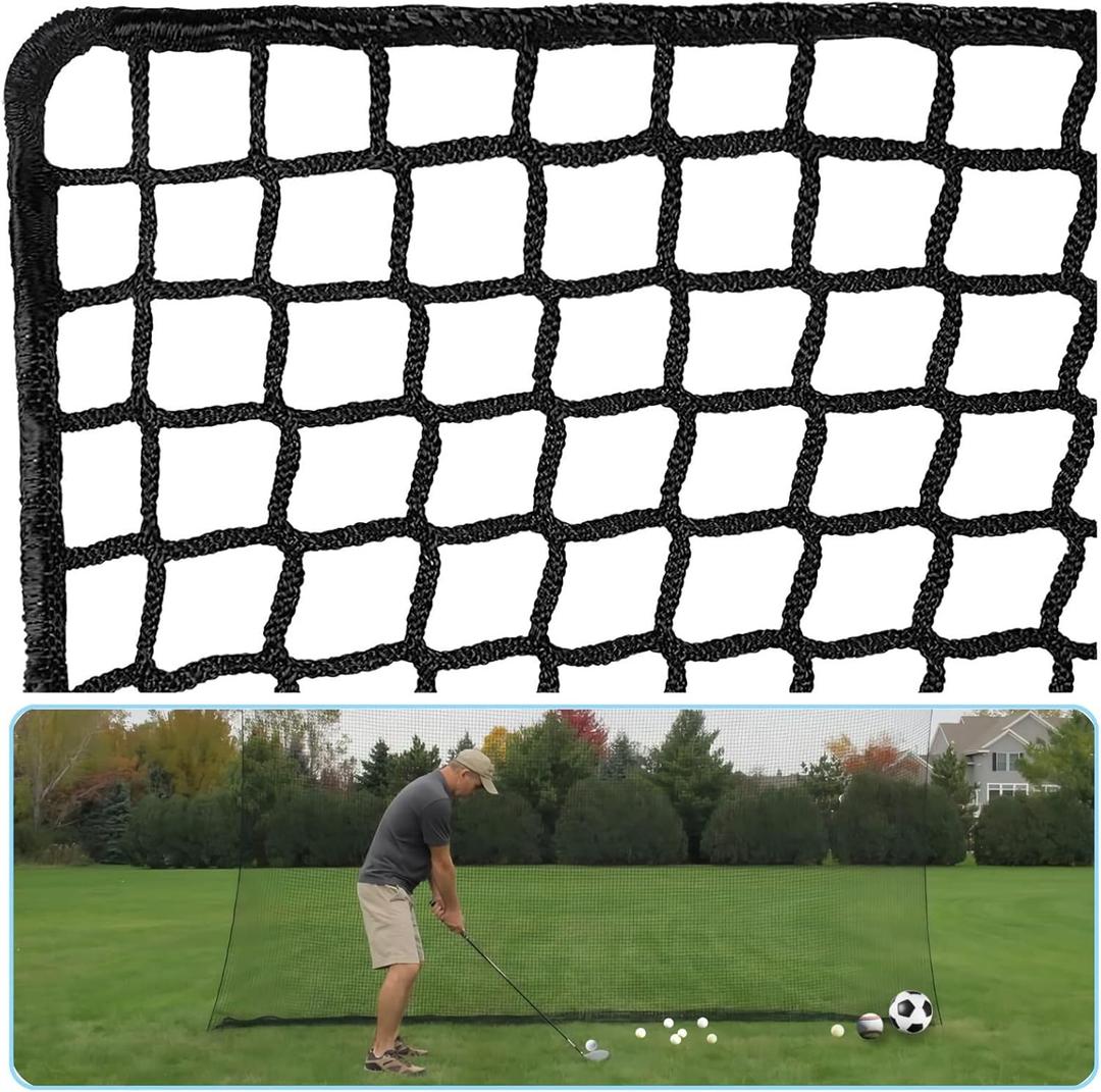 Golf Practice Net Golf Ball Hitting NettingNet Only, Heavy Duty Nylon Golf Sports Netting Barrier Nets 10x10ft/10x15ft/10x20ft/10x25ft/10x30ft/10x40ft