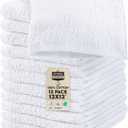 Utopia Towels 12 Pack Cotton Washcloths Set, 100% Ring Spun Cotton, Premium Flannel Face Cloths, Highly Absorbent and Soft Feel Fingertip Towels, White
