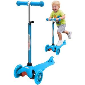 Amazon.com : ChromeWheels Scooter for Kids, Deluxe 3 Wheel Scooter for Toddlers 4 Adjustable Height Glider with Kick Scooters, Lean to Steer with LED Flashing Light for Ages 3-6 Girls Boys, Light Blue : Sports & Outdoors