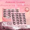 Ahrikiss Lashes Fluffy Eyelashes Wispy Thick False Eyelashes Spiky Manga Lashes D Curl Cat Eye Lashes Natural Look 3D Volume Anime Fake Eyelashes Faux Mink Lashes 14 Pairs Pack (Spike03)