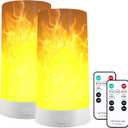 LED Flame Effect Light, Flame Lamp with Remote & Timer, USB Rechargeable 4 Modes Waterproof Fire Lights Campfire Fireplace Lantern, Flameless Candles for Home Garden Halloween Party Bar Décor