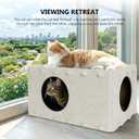 Cat House for Indoor Cats, Scratch Resistance Cat Cave Bed, Felt Peekaboo Cat Hideaway for Large & Multiple Cats Up to 22Lbs, Cream