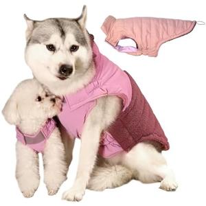 Furmate Dog Coat, Reversible Dual Waterproof Jacket, Reflective Winter Coat, Warm Cold Weather Coats Snow Jacket Vest, Dog Clothes with Adjustable Strap for Small Medium Large Dogs (Pink,3XL) Furmate Dog Coat, Reversible Dual Waterproof Jacket, Reflective Winter Coat, Warm Cold Weather Coats Snow Jacket Vest, Dog Clothes with Adjustable Strap for Small Medium Large Dogs (Pink,3XL)