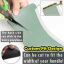 Refrigerator Handle Covers, 6PCS, Leather Kitchen Appliance Handle Covers, Keep Your Fridge Microwave Oven Stove or Dishwasher Clean, Stains Dirty Oils, Timesaver, Kitchen Decor (Jade Green)