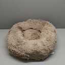 Bedsure Calming Cat Beds for Indoor Cats - Small Cat Bed Washable 20 inches, Anti-Slip Round Fluffy Plush Faux Fur Pet Bed, Fits up to 15 lbs Pets, Camel
