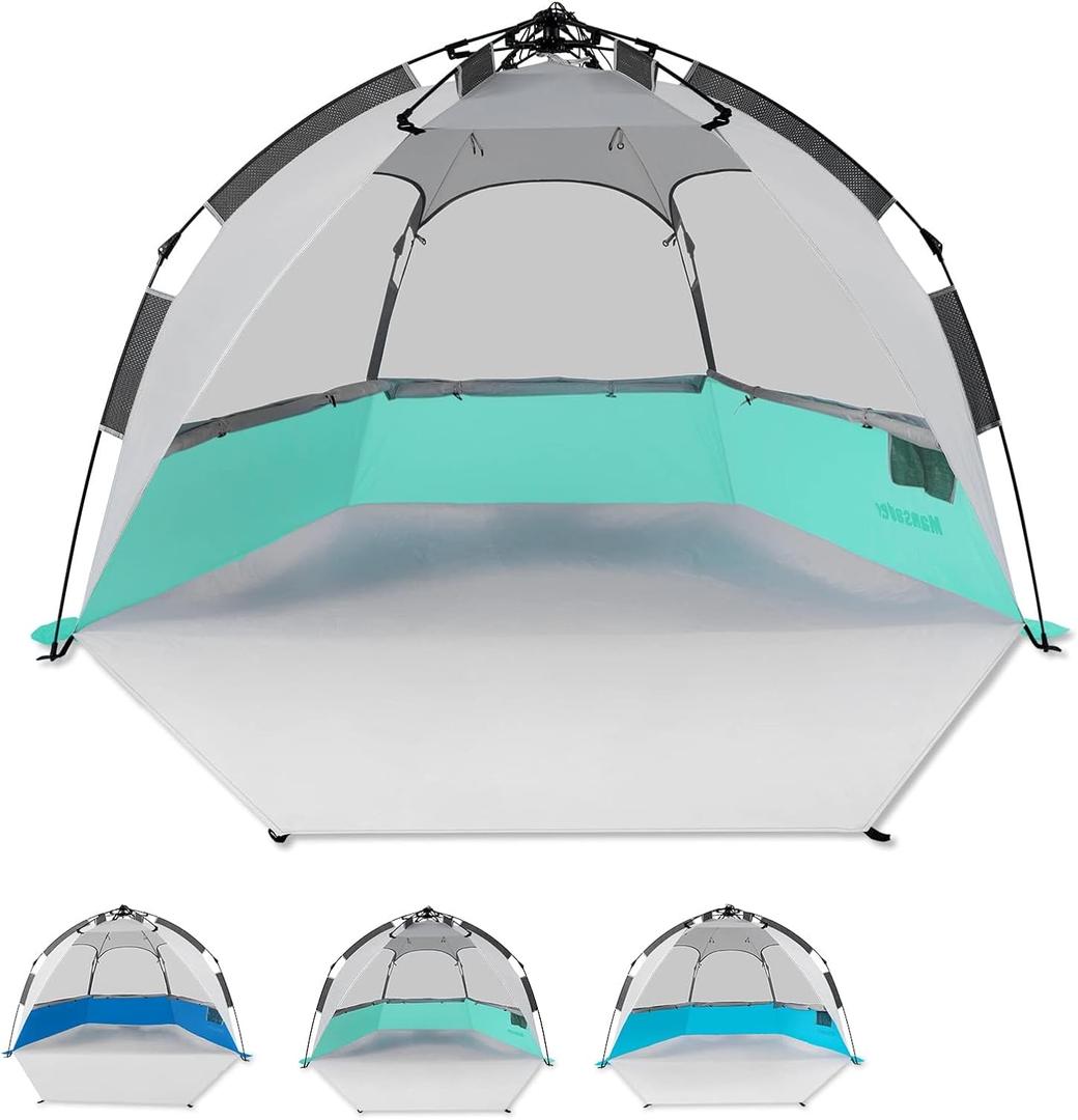 Beach Tent Pop Up Shade, Instant Beach Tents Sun Shelter with UPF 50+ UV Protection, Lightweight & Easy Setup Tent