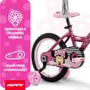 Huffy Disney Girls' Bikes, 16 Inch Sizes, Ages 3+ Years Old, Disney Princess, Minnie Mouse, Frozen Bicycles, Characters, Removable Training Wheels, Streamers, Easy Assembly, Durable, Safe