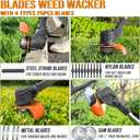 Cordless Weed Wacker Battery Powered Weed Eater with 2 Battery and Charger, 21V Electric Grass Trimmer with Metal Blade, 3 in 1 Stringless Weed Trimmer, Brush Cutter, Edger for Lawn Yard