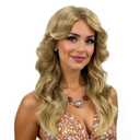 Blonde 70s Disco Wig Farrah Fawcett Wigs for Women Lady Natural Synthetic Full Wigs Vintage Cosplay Costume Hair Wig