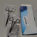 Set of 2 Pcs 5.5" Straight & Curved Kelly Hemostat Forceps Locking Clamps Premium Quality Stainless Steel Set-with Half Serrated Jaws (Black)