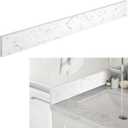 Reallnaive 36" x 4" Marble Vanity Sidesplash Pure White Bathroom Vanity Backsplash Engineered Stone Side Splash for Bathroom Sink Home Decoration