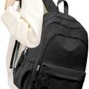 Black Backpack for School, High School Bookbag Back Pack for Teens Girls Boys, Lightweight College Backpack Bookbag for Women Men, Simple Casual Daypack Backpack Mochilas Escolares para Adolescentes