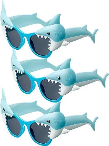 Frienda 2 Pairs Shark Sunglasses Funny Summer Shark Eyeglasses Novelty Costume Sunglasses for Tropical Summer Beach Ocean Pool Theme Party Hawaiian Photo Props Gifts Frienda 2 Pairs Shark Sunglasses Funny Summer Shark Eyeglasses Novelty Costume Sunglasses for Tropical Summer Beach Ocean Pool Theme Party Hawaiian Photo Props Gifts