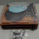 Vinyl Record Player Bluetooth Turntable with Built in Stereo Speakers Belt Drive 3 Speeds Vintage Turntables for Vinyl Records Support RCA Output, Aux in, Auto Stop, Light Walnut