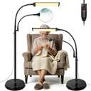 10X 30X Floor Magnifying Glass with Light and Stand, 98 LED Adjustable Floor Lamp Magnifying, 2 in 1 Lighted Magnifiers for Close Work Sewing,Crafts,Hobbies, Reading (5.12in)