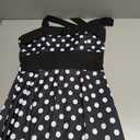 Women 50s Vintage Polka Dot Halter Cocktail Swing Dress Buttons Floral 1950s Rockabilly Audrey Hepburn Prom Tea Party Dress, Small
